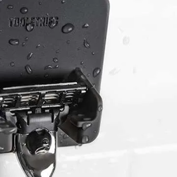 Tooletries - The 4-in-1 Tile Series - Secure Holders, Silicone Toiletry Organizer, Shower & Bathroom Accessory - Features Silicone-Grip Technology, Removable & Reusable - Charcoal