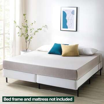 ZINUS 7.5 Inch Box Spring with Cover, No Assembly Mattress Foundation, Sturdy Metal Structure, Split Cal King, White