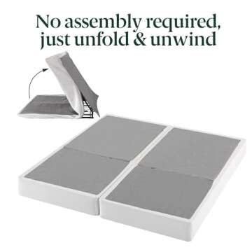 ZINUS 7.5 Inch Box Spring with Cover, No Assembly Mattress Foundation, Sturdy Metal Structure, Split Cal King, White