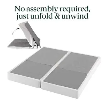 ZINUS 7.5 Inch Box Spring with Cover, No Assembly Mattress Foundation, Sturdy Metal Structure, Split Cal King, White