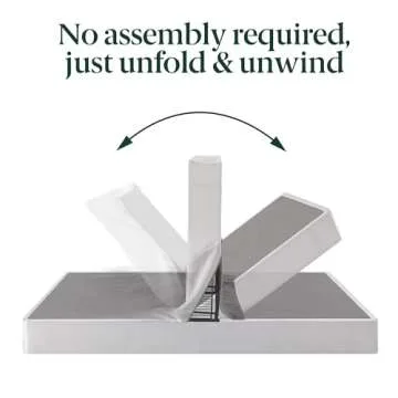 ZINUS 7.5 Inch Box Spring with Cover, No Assembly Mattress Foundation, Sturdy Metal Structure, Split Cal King, White