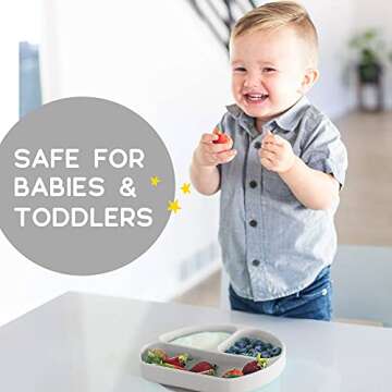 JULIAIRE Toddler Suction Plates - Fun & Safe Eating