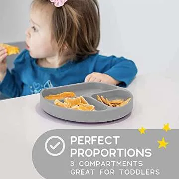 JULIAIRE Toddler Suction Plates - Fun & Safe Eating