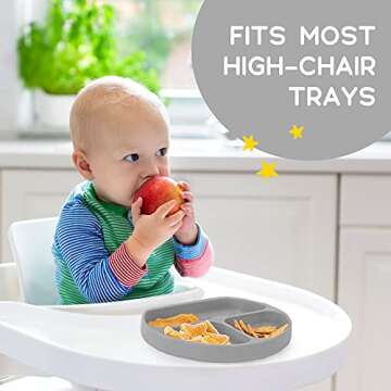 JULIAIRE Toddler Suction Plates - Fun & Safe Eating