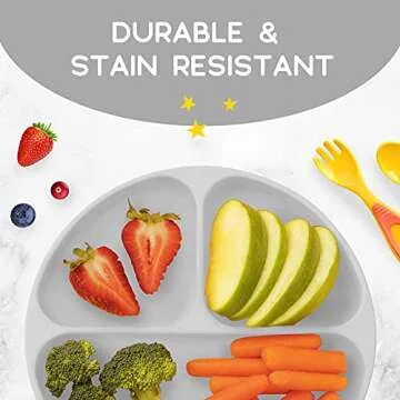 JULIAIRE Toddler Suction Plates - Fun & Safe Eating