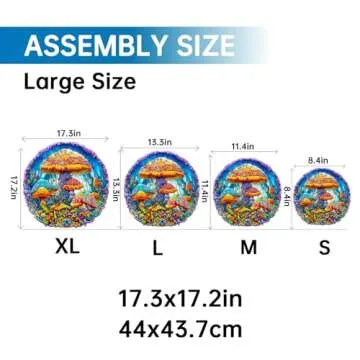 Jigfoxy Wooden Puzzles for Adults, Magical Mushrooms Wood Puzzles Adult, Unique Animal Shape Wooden Jigsaw Puzzles, Birthday Gifts for Puzzles Lovers Family Friend (S-8.4 * 8.4in-100pcs)