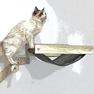 HeyKitten Cat Wall Hammock - Sturdy & Stylish Perch