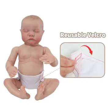 SCOM 4 PCS Baby Doll Diapers Baby Doll Accessories Sets Sized for 14-18 inch American Reborn Baby Dolls,Realistic Baby Dolls, for Kid Age 3+ (Diapers)