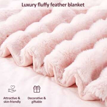 DREAMNINE Large Soft Thick Fuzzy Bubble Faux Rabbit Fur Bed Blanket Queen Size 80" x 90",Lovely Big ...