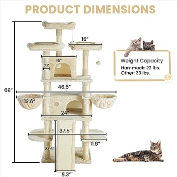Multi-Level Cat Tree Tower with Scratch Posts & Condo