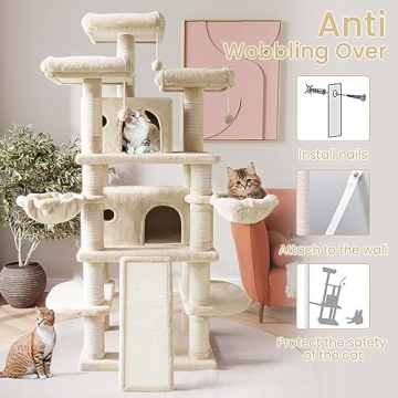 Multi-Level Cat Tree Tower with Scratch Posts & Condo