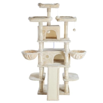 Multi-Level Cat Tree Tower with Scratch Posts & Condo
