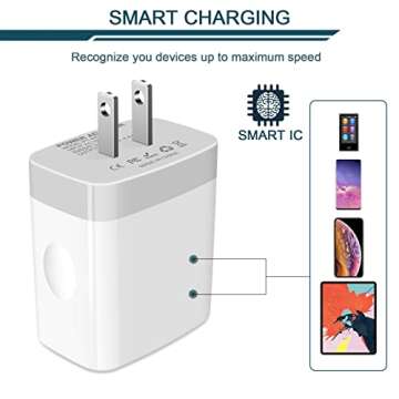 USB Charger Cube, Wall Charger Plug, AILKIN 4.8A 4-Muti Port USB Adapter Power Plug Charging Station Box Base Replacement for iPhone 15 14 13 12 11 Pro Max/X/8, iPad, Samsung Phones USB Charging Block