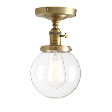 PERMO Semi Flush Mount Ceiling Light with Elegant Glass Shade