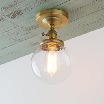 PERMO Semi Flush Mount Ceiling Light with Elegant Glass Shade