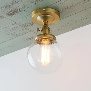 PERMO Semi Flush Mount Ceiling Light with Elegant Glass Shade