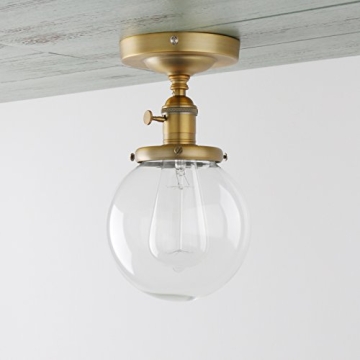 PERMO Semi Flush Mount Ceiling Light with Elegant Glass Shade