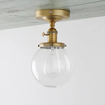 PERMO Semi Flush Mount Ceiling Light with Elegant Glass Shade