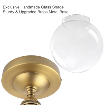 PERMO Semi Flush Mount Ceiling Light with Elegant Glass Shade