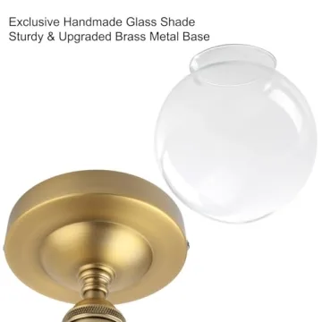 PERMO Semi Flush Mount Ceiling Light with Elegant Glass Shade