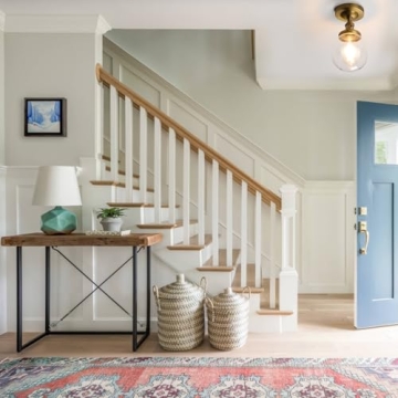 PERMO Semi Flush Mount Ceiling Light with Elegant Glass Shade