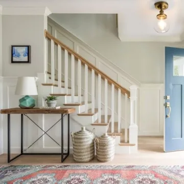 PERMO Semi Flush Mount Ceiling Light with Elegant Glass Shade