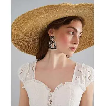 VANGETIMI Black Rhinestone Rectangle Dangle Earrings Colorful Crystal Geometric Drop Statement Earrings for Women