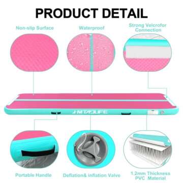 HMTAOLIFE Inflatable Air Gymnastics Mat Tumble Track - Versatile for All Ages and Activities!