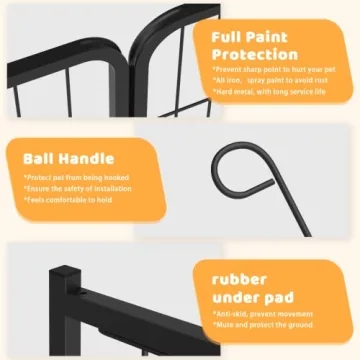 OFIKA Metal Dog Playpen 8 Panel Pet Exercise Pen Indoor Outdoor