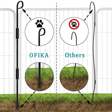 OFIKA Metal Dog Playpen 8 Panel Pet Exercise Pen Indoor Outdoor