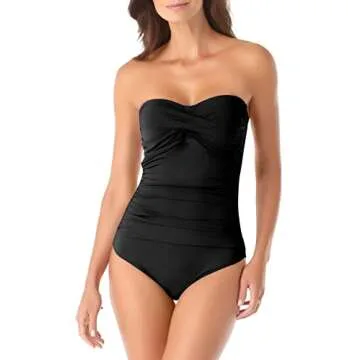 Anne Cole Twist Front Shirred One Piece Swimsuit
