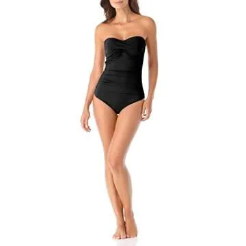 Anne Cole Twist Front Shirred One Piece Swimsuit