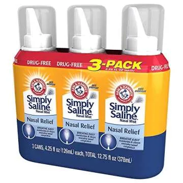 Simply Saline Adult Nasal Mist, Original, Giant Size, Special Multisize of 3 Pack (4.25 Oz Each)