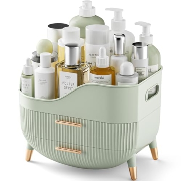Pajiriona Makeup Organizer with Drawers,Skincare Organizer for Vanity,Storage Box with Handle,Large ...