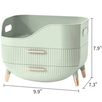 Pajiriona Makeup Organizer with Drawers,Skincare Organizer for Vanity,Storage Box with Handle,Large Cosmetic Display case for Dresser, Bathroom Countertop