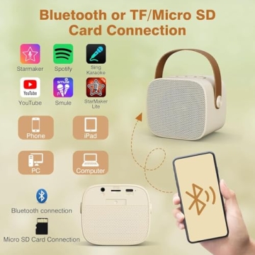 Portable Karaoke Speaker with 2 Microphones for All Ages