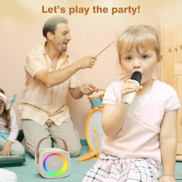 Portable Karaoke Speaker with 2 Microphones for All Ages