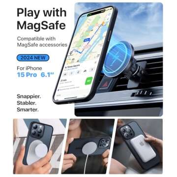 Aulofe Strong Magnetic for iPhone 15 Pro Case, [Compatible with MagSafe] [Military-Grade Drop Tested] Shockproof Protective Slim Thin Translucent Matte Cover for iPhone 15 Pro Phone Case, Black