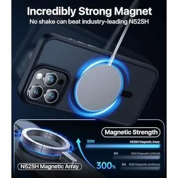 Aulofe Strong Magnetic for iPhone 15 Pro Case, [Compatible with MagSafe] [Military-Grade Drop Tested] Shockproof Protective Slim Thin Translucent Matte Cover for iPhone 15 Pro Phone Case, Black