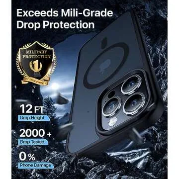 Aulofe Strong Magnetic for iPhone 15 Pro Case, [Compatible with MagSafe] [Military-Grade Drop Tested] Shockproof Protective Slim Thin Translucent Matte Cover for iPhone 15 Pro Phone Case, Black