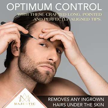 Surgical Tweezers for Ingrown Hair - Precision Sharp Needle Nose Pointed Tweezers for Splinters, Ticks & Glass Removal - Best for Eyebrow Hair, Facial Hair Removal(1 pack pointed, black)