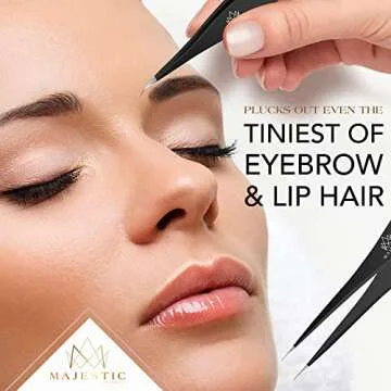 Surgical Tweezers for Ingrown Hair - Precision Sharp Needle Nose Pointed Tweezers for Splinters, Ticks & Glass Removal - Best for Eyebrow Hair, Facial Hair Removal(1 pack pointed, black)