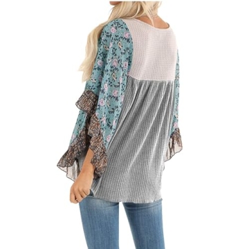 Floral Batwing Blouse for Women - CASURESS Style