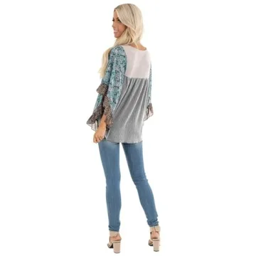 Floral Batwing Blouse for Women - CASURESS Style
