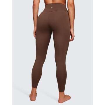 CRZ YOGA Womens Naked Feeling Workout 7/8 Yoga Leggings - 25 Inches High Waist Tight Pants Coffee Brown Medium