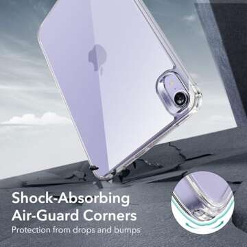 ESR for iPad Mini 7 A17 Pro Case, iPad Mini 7th/6th Generation Case (2024/2021), Slim and Light, Shock and Drop Protection, Yellowing Resistant, Hard Back, Supports Pencil Pro & Pencil(USB-C), Clear