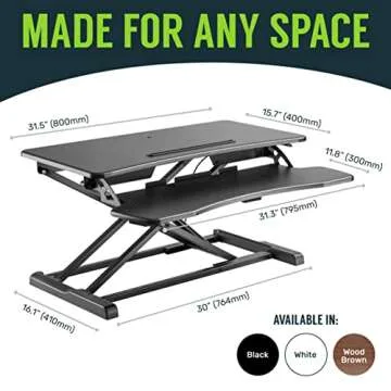 TechOrbits Standing Desk Converter - Ergonomic and Height Adjustable Workstation, 32 Inch