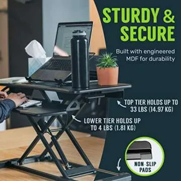 Height Adjustable TechOrbits Desk Converter 32 Inches - Ergonomic Workstation