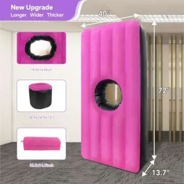 Cwsk Upgraded BBL Bed Mattress-Thickened Material Post Surgery Supplies Inflatable Chair with Hole After Surgery Recovery Flocked Top Brazilian Butt Lift Pillow with Air Pump for Sitting Sleeping