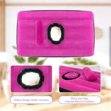 Cwsk Upgraded BBL Bed Mattress-Thickened Material Post Surgery Supplies Inflatable Chair with Hole After Surgery Recovery Flocked Top Brazilian Butt Lift Pillow with Air Pump for Sitting Sleeping